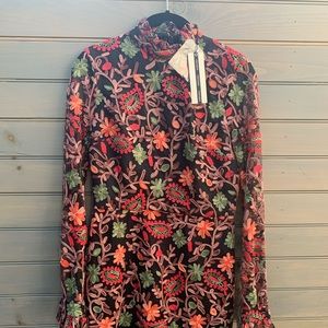Topshop floral sheer mini dress